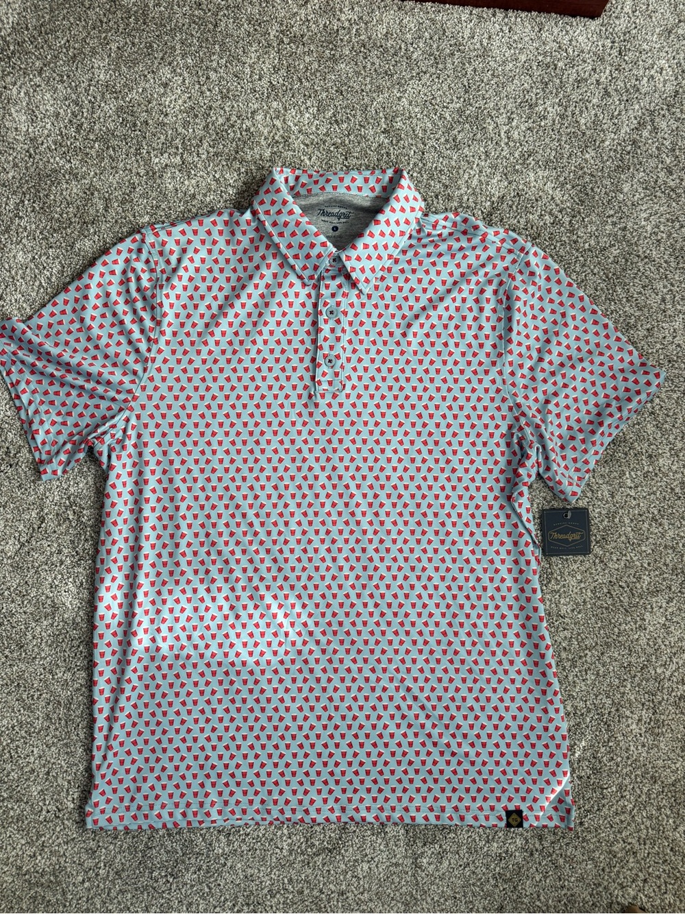 Men's Red Solo Cup Micro-Print Polo Shirt